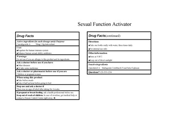 Sexual Function Activator 84611-102 (Sexuality Activator)